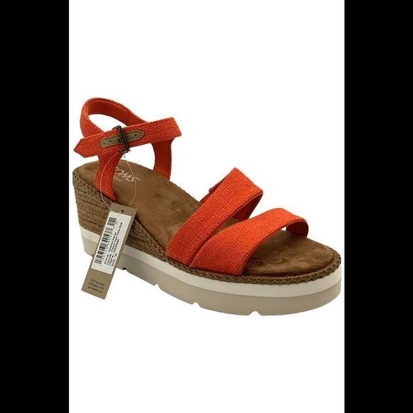 Toms Women's Darya Wedge Platform Sandals Flame - Medium - Picture 1 of 3